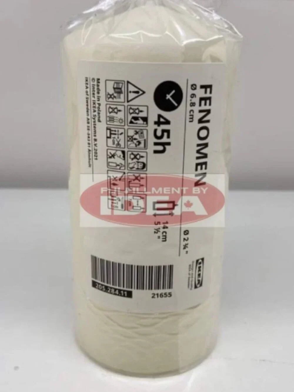 FENOMEN 205.284.11 Unscented pillar candle, natural, 6